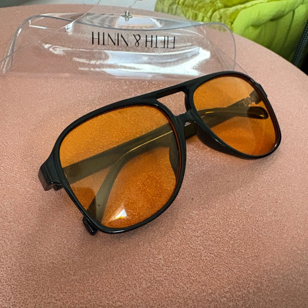 Fifth & Ninth Aviator Sunglasses / Black and Orange Combo / Comes with case